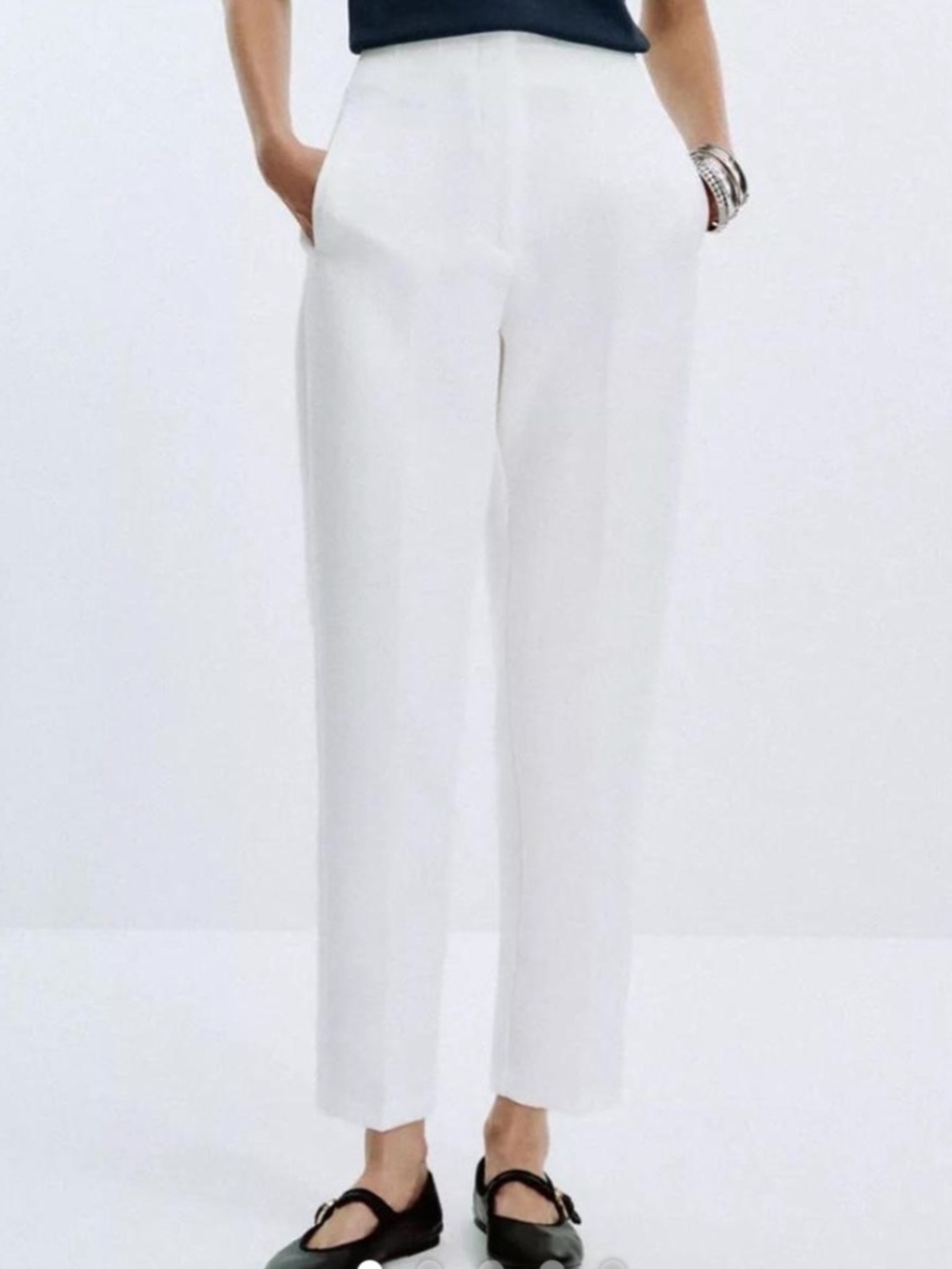 Zara white work trousers/pants